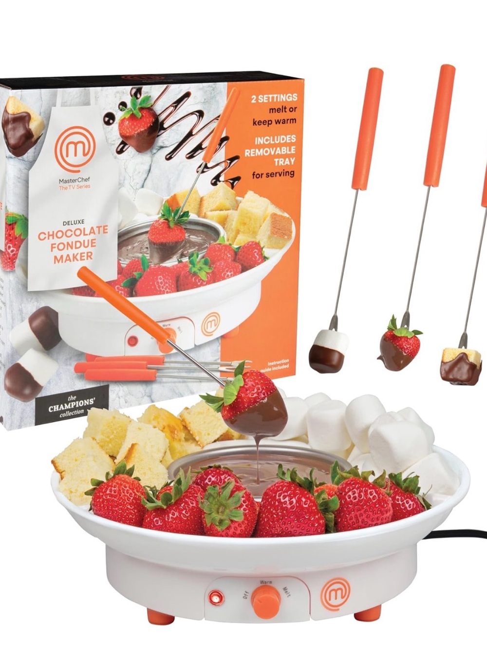 Deluxe White Chocolate Fondue Maker - White